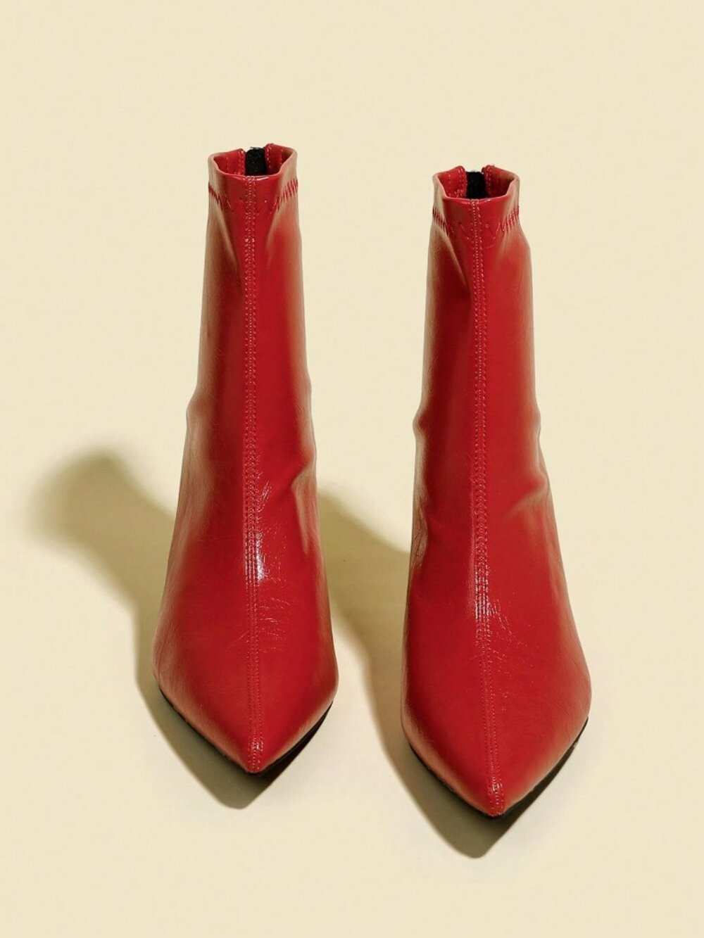 Red Casual Women's Ankle Boots - Picture 3 of 5